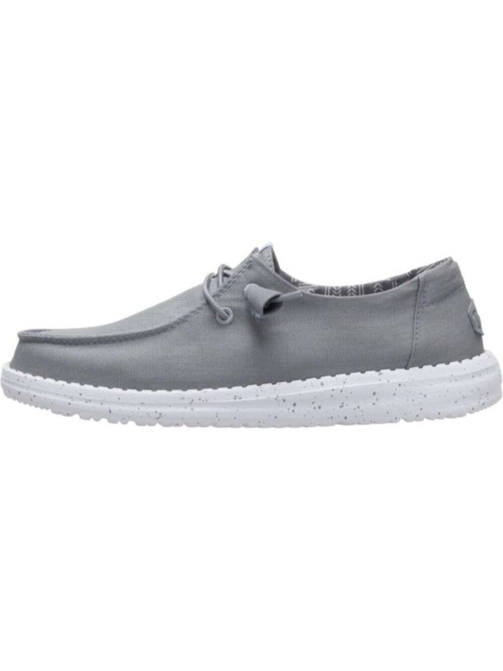 🆕Women's Grey Elastic Laces Removable Foam Insole Stretch Canvas Slip On Shoes